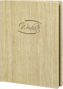 Weinkarte A4 Beige mit Klemmmechanik Weinkarte zum Klemmen Beig